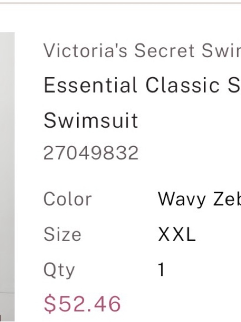 Victoria's Secret Black & White Wavy Zebra Swimsuit
